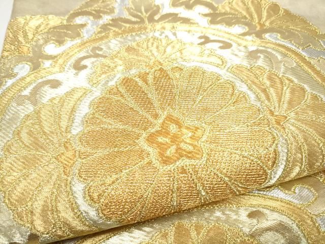 平和屋着物●西陣　川島織物　六通柄　本袋帯　菊唐草文　金銀糸　正絹　逸品　CABG9022hy