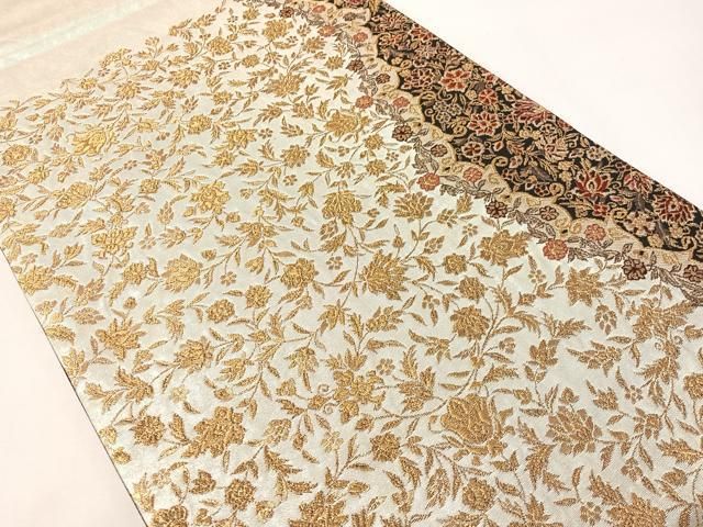平和屋着物●西陣の名門　加納幸謹製　六通柄袋帯　更紗唐草文　金糸　正絹　逸品　CABG7881vp