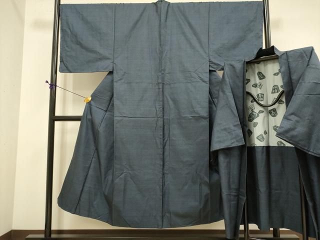 平和屋着物●男性　本場大島紬　アンサンブル　長羽織　100亀甲　総詰め　正絹　逸品　DABE9697du