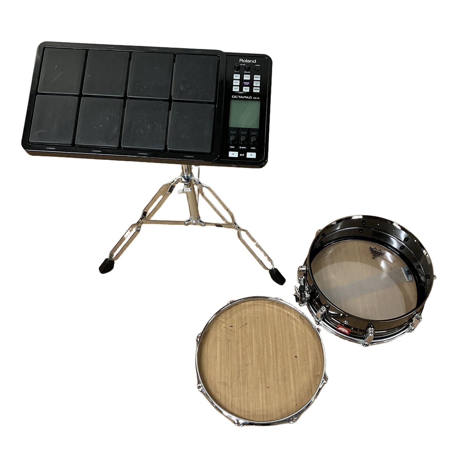 Roland ローランド OCTAPAD SPD-30-BK オクタパッド REMO COATED AMBASSADOR スネアドラムセット 楽器 中古 S11229400