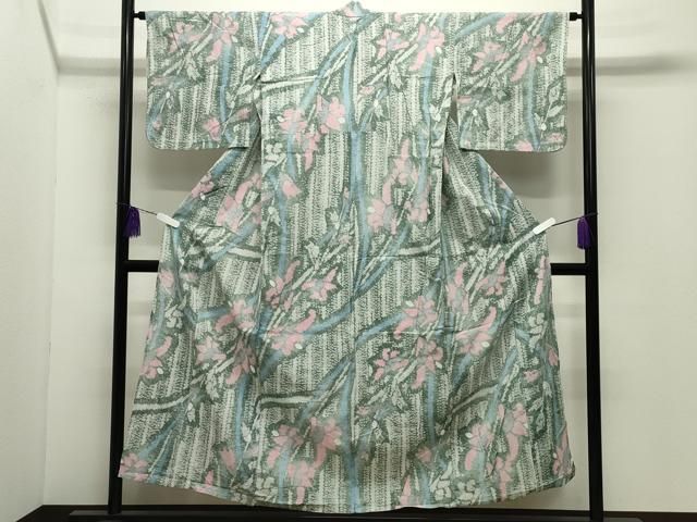 平和屋着物∴夏物　浴衣　椿　綿　逸品　CABD2592ng 平和屋着物∴夏物 浴衣 有松鳴海絞り 舞葉椿 綿 逸品 CABD2799ngの通販