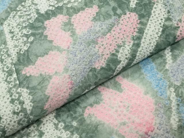 平和屋着物∴夏物 浴衣 有松鳴海絞り 伝統工芸品 草花文 綿 逸品