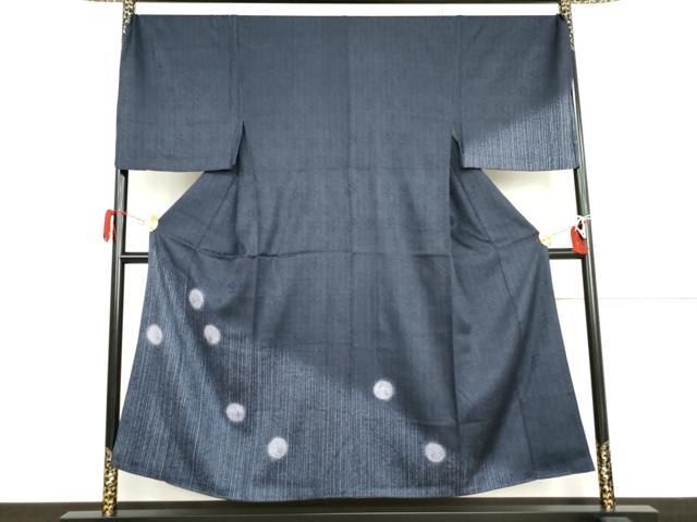 平和屋着物●男性　訪問着　背抜き仕立て　枝葉丸文　金彩　キングサイズ　正絹　逸品　AABI2588cs