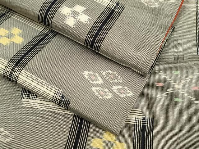 平和屋着物●本場琉球絣　紬　正絹　逸品　DABE9682du