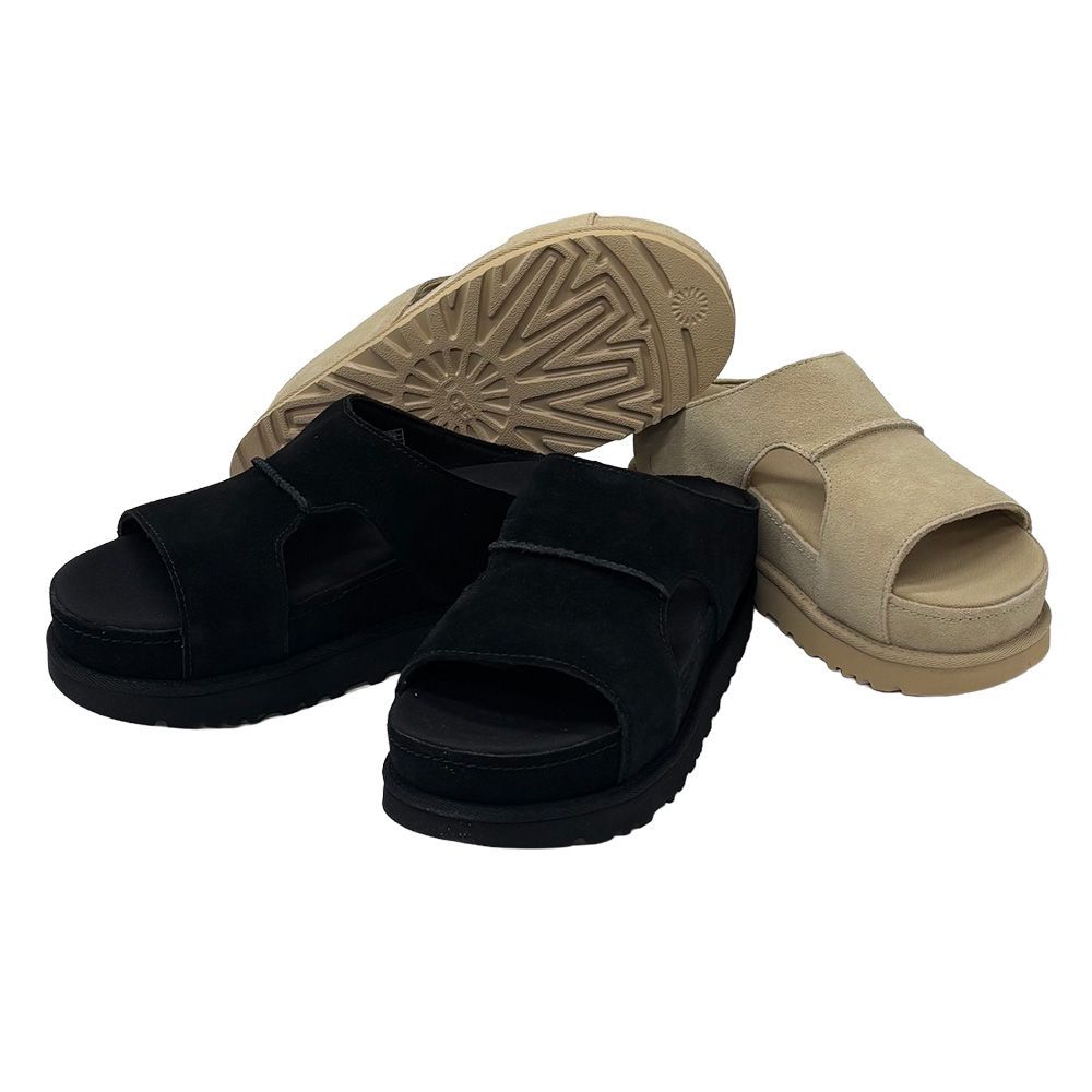 【2026春夏物モデル】UGG アグ 1175132 Goldenstar Hi Cutout Slide ゴールデンスター ハイカットアウト スライド サンダル 厚底 プラットフォーム スエード生地 ☆選べる2カラー☆ レディース