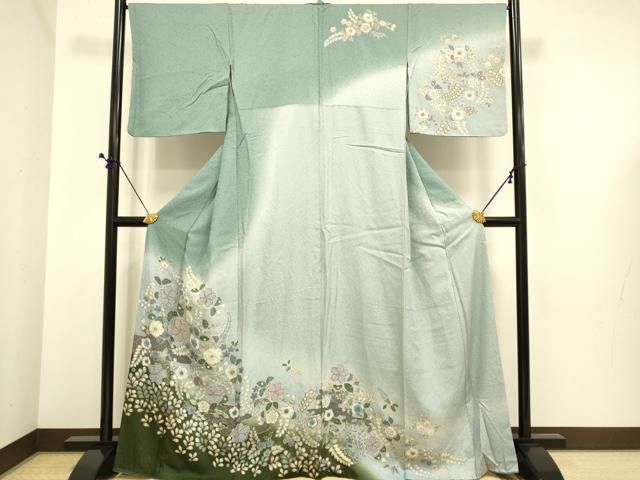 平和屋着物●訪問着　絞り　辻が花　暈し染め　金彩　正絹　逸品　DABE9661du