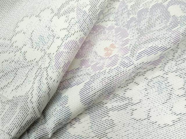 平和屋着物●本場大島紬 白大島 カトレア 正絹 逸品 未使用 CABE3165yc