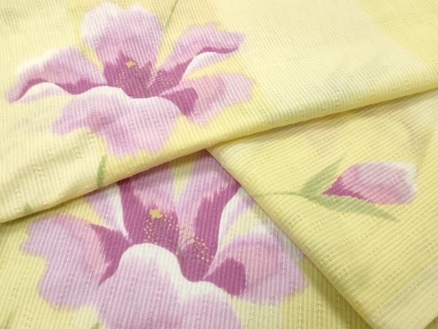 平和屋着物∴夏物　浴衣　草花文　綿　逸品　CABD9529gh