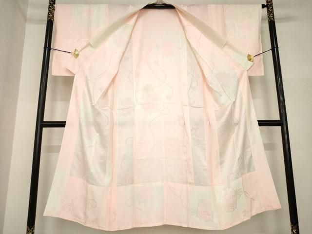 平和屋着物○長襦袢 無双仕立て 貝桶花地紋 暈し染め 正絹 逸品 未使用
