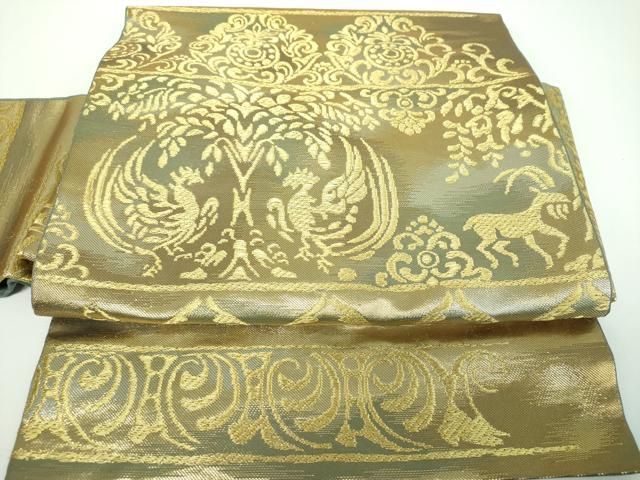 平和屋着物●西陣　川島織物　つけ帯　鳥獣花文　金銀糸　正絹　逸品　DABE5619ps