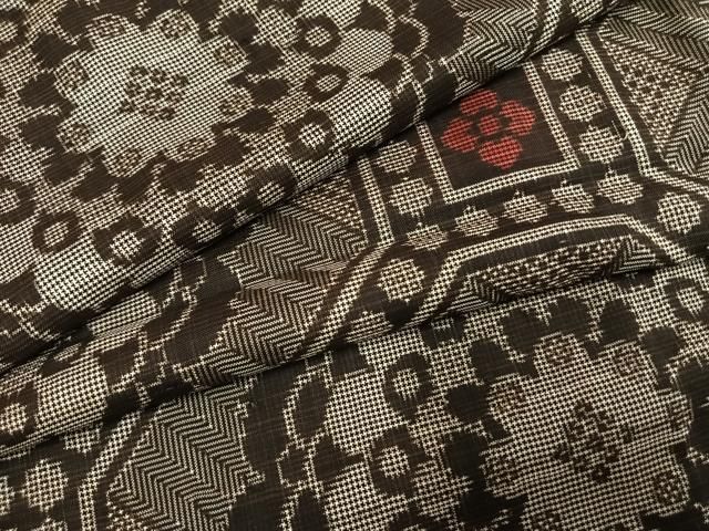 平和屋着物●本場大島紬　龍郷絣　正絹　逸品　AABI1436fy