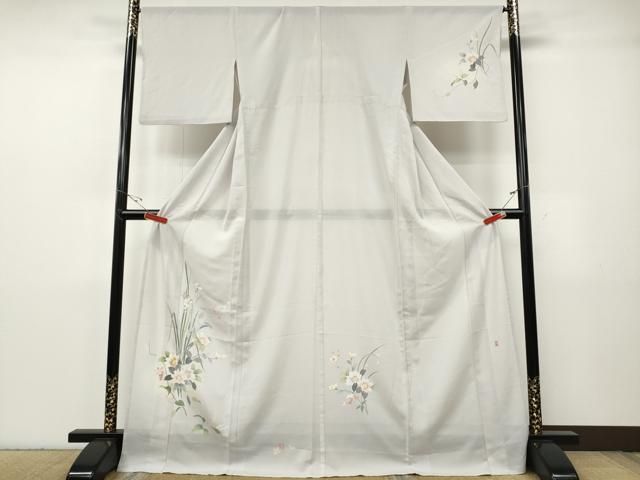 平和屋着物＊夏物　訪問着　絽　友禅　作家物　草花文　暈し染め　ロング丈　正絹　逸品　CABF3572ut