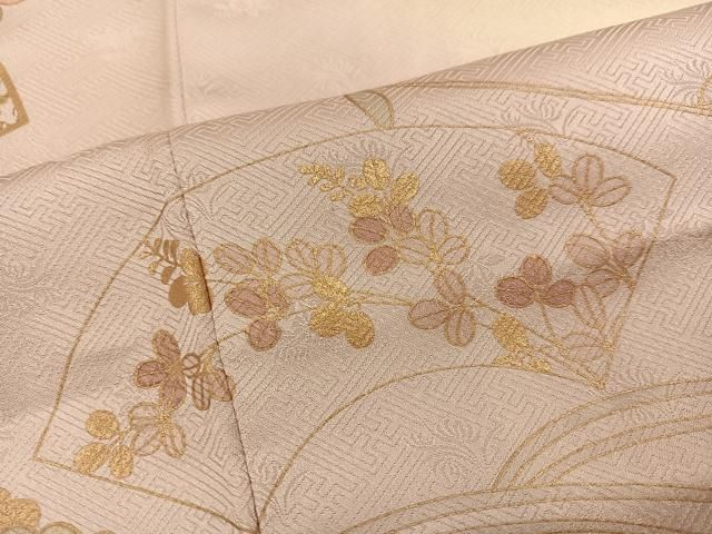 平和屋着物●訪問着　地紙枝花文　暈し染め　金彩　三越扱い　正絹　逸品　未使用　AABI3067ph