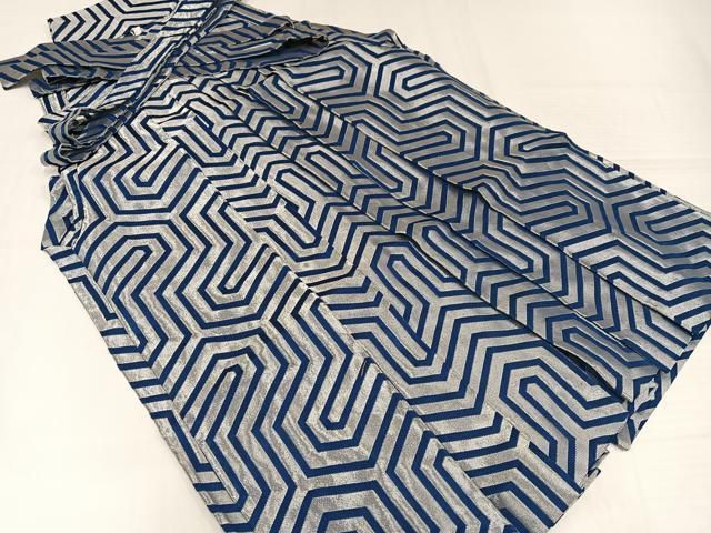 平和屋着物●男性　馬乗り袴　金襴袴　毘沙門亀甲　銀糸　AABI3073ph