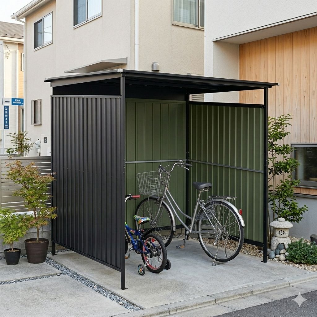 数量限定1000円クーポン】スチールサイクルハウス L166×W170×H200cm