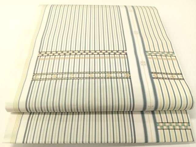 平和屋着物●本場筑前博多織　八寸名古屋帯　雅間道文　金糸　正絹　逸品　CABG1740vp