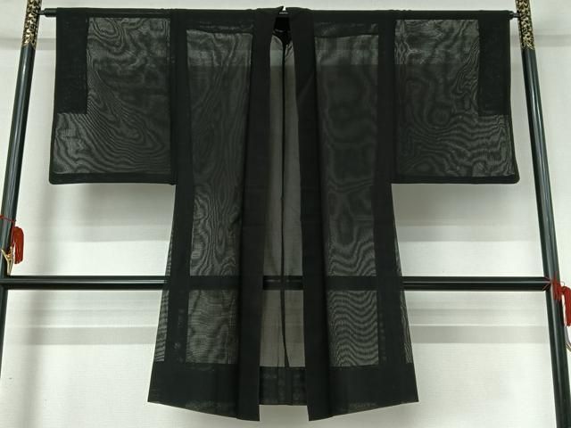 平和屋着物▽男性　羽織　スリーシーズン　春夏秋　塵除け　暗黒色　黒地　正絹　逸品　AABI2184jh 22,152円