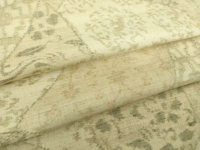 平和屋着物●上質な紬 切嵌花文 正絹 逸品 DABE5356ps