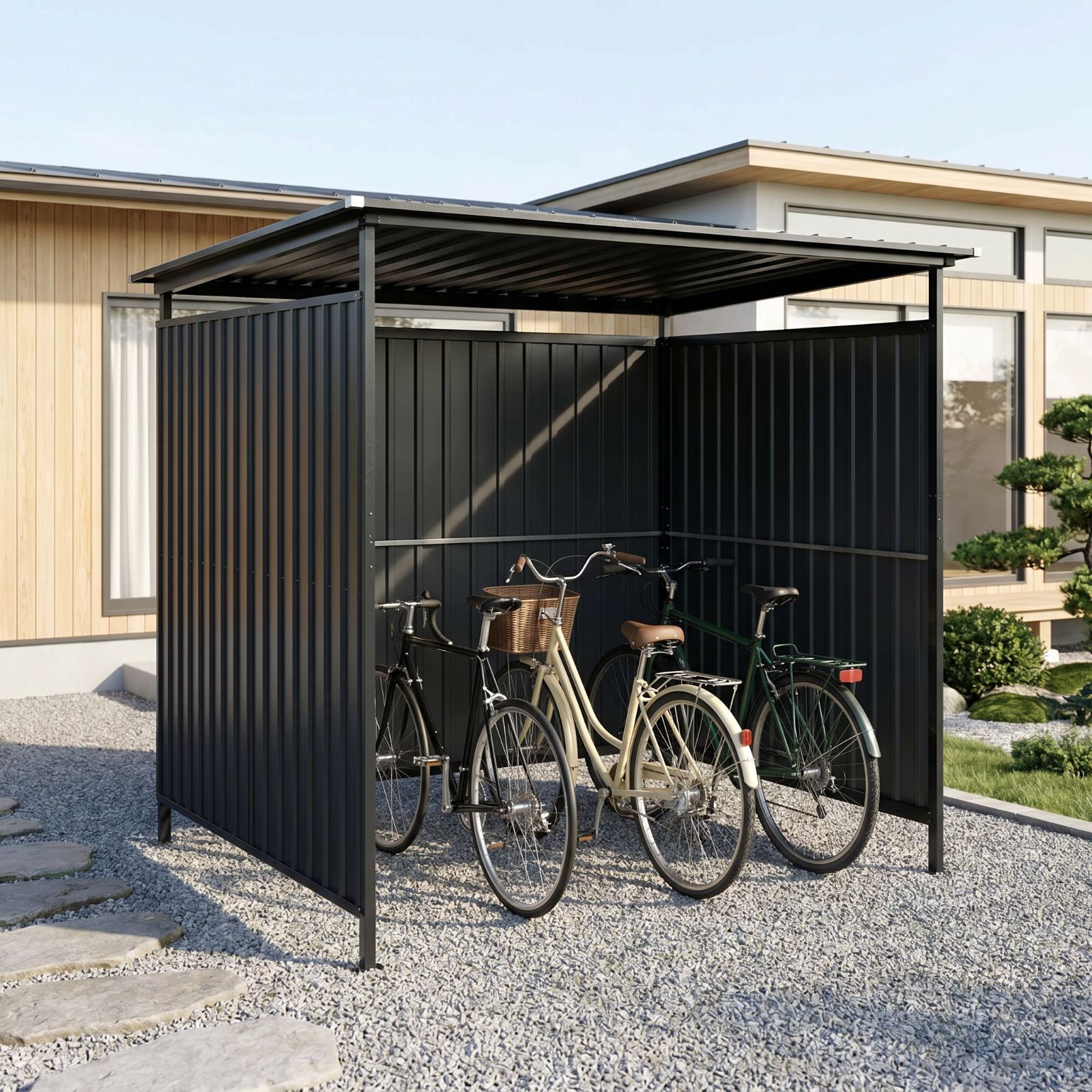 数量限定1000円クーポン】スチールサイクルハウス L166×W170×H200cm