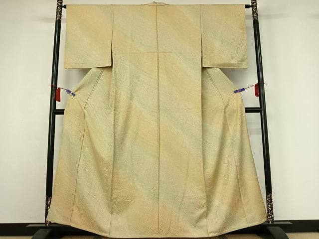 平和屋着物▽上質な小紋　単衣　霞文　暈し染め　正絹　逸品　AABI2193jh