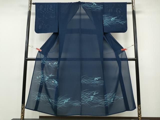 平和屋着物＊夏物　訪問着　絽　駒刺繍　芝草文　正絹　逸品　CABF3542ut