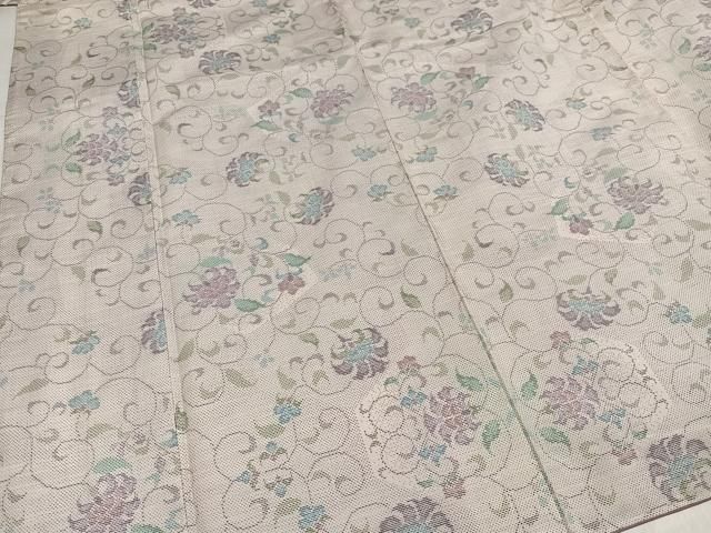平和屋着物●銀座きしや　本場大島紬　カタス7マルキ　色紙重ね花唐草文　黒地　反端・たとう紙付き　正絹　逸品　AABG6576cs 平和屋着物○銀座きしや 本場大島紬 カタス7マルキ 色紙重ね花唐草文
