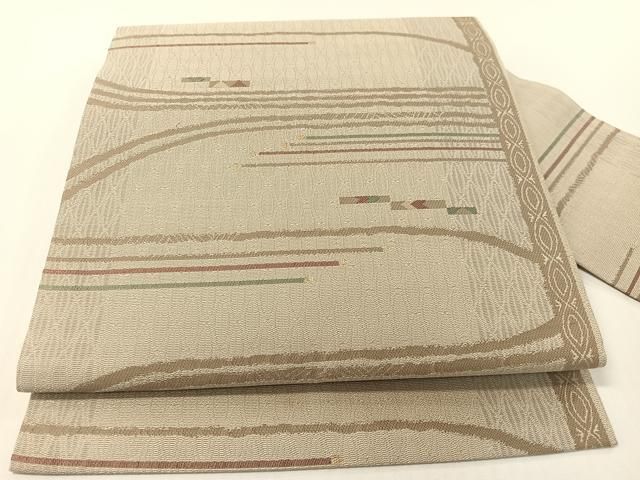 平和屋着物●九寸名古屋帯　吉祥文様　金糸　正絹　逸品　CABG1615vp