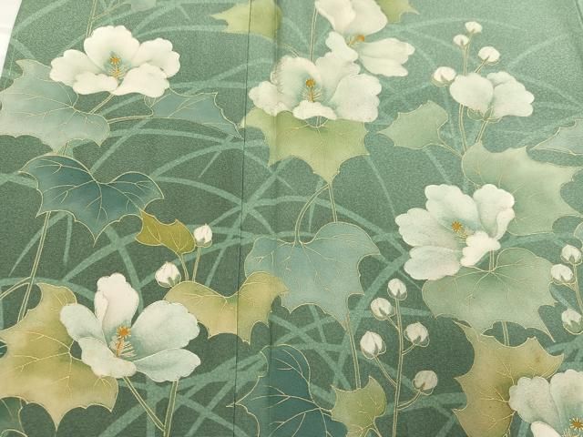 平和屋着物○訪問着 草花文 暈し染め 金彩 正絹 逸品 AABI0600ph