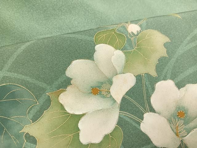 平和屋着物○訪問着 草花文 暈し染め 金彩 正絹 逸品 AABI0600ph