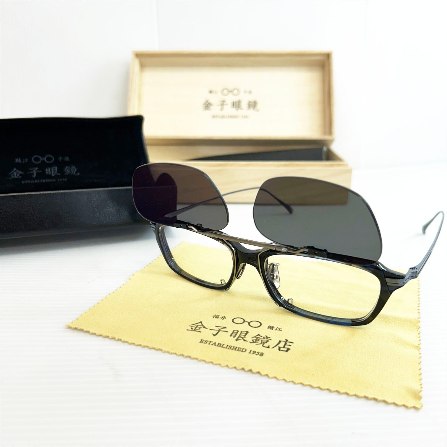 金子眼鏡 KJ-36 KANEKO OPTICAL JAPAN 跳ね上げ サングラス 偏光レンズ