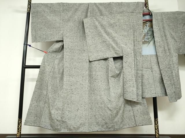 平和屋着物●男性　髭紬　アンサンブル　長羽織　キングサイズ　正絹　逸品　未使用　DABD9344ud