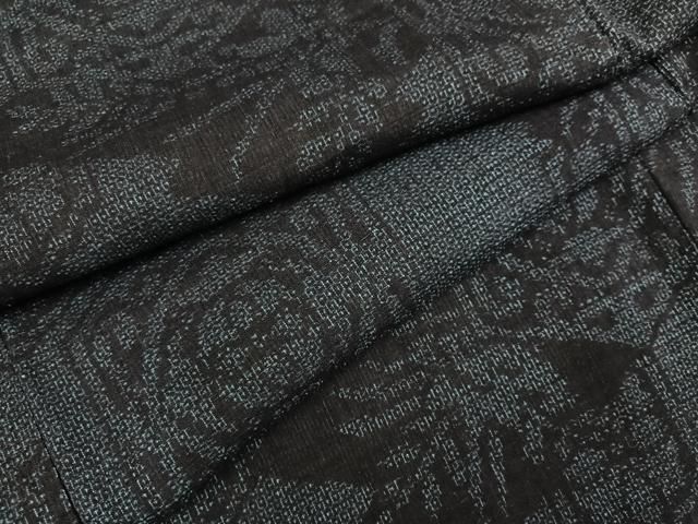 平和屋着物●本場結城紬 重要無形文化財 100亀甲 草花文 正絹 逸品 未使用 AABH8313ph