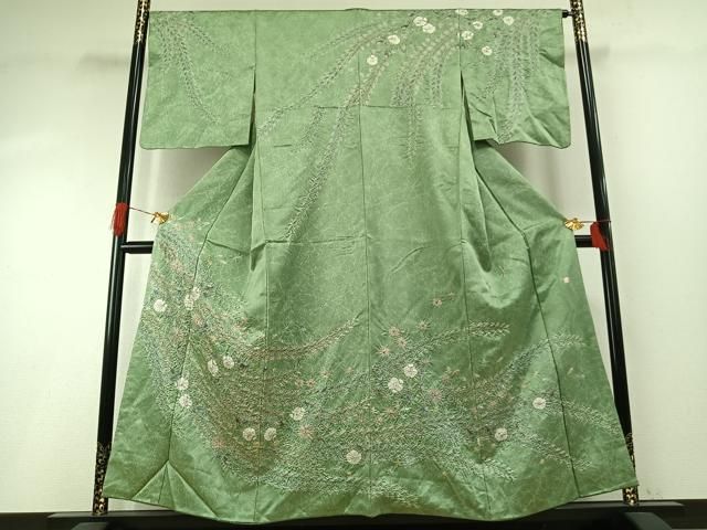 平和屋着物●伯河貞雄　訪問着　絞り　辻が花　銀通し地　正絹　逸品　AABH4767fy 32,110円