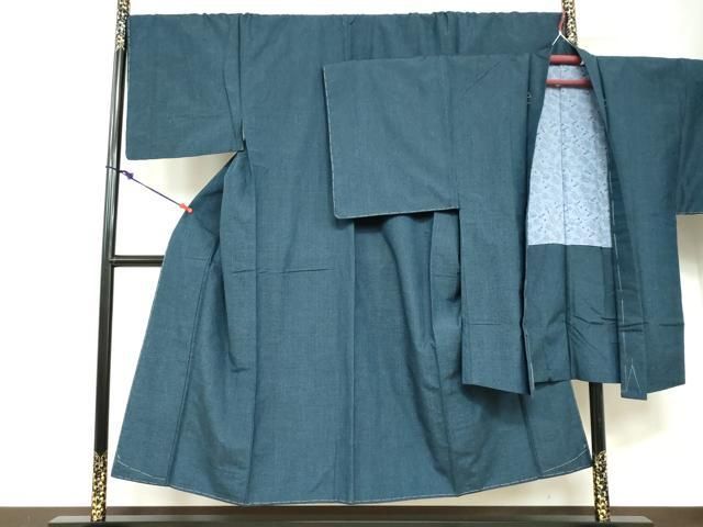 平和屋着物○男性 紬 アンサンブル 長羽織 百入茶色 キングサイズ 正絹