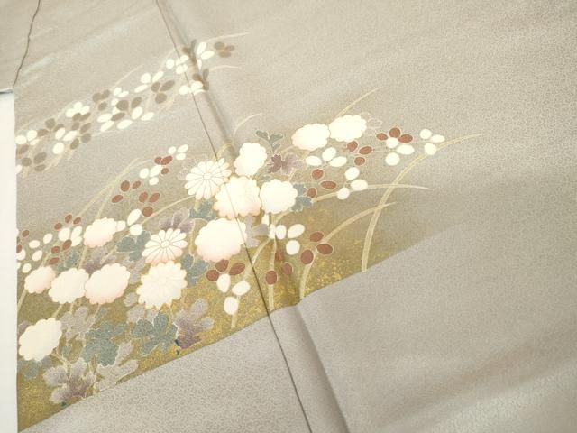 平和屋着物○訪問着 駒刺繍 草花文 金彩 正絹 逸品 AABH3694cs - メルカリ