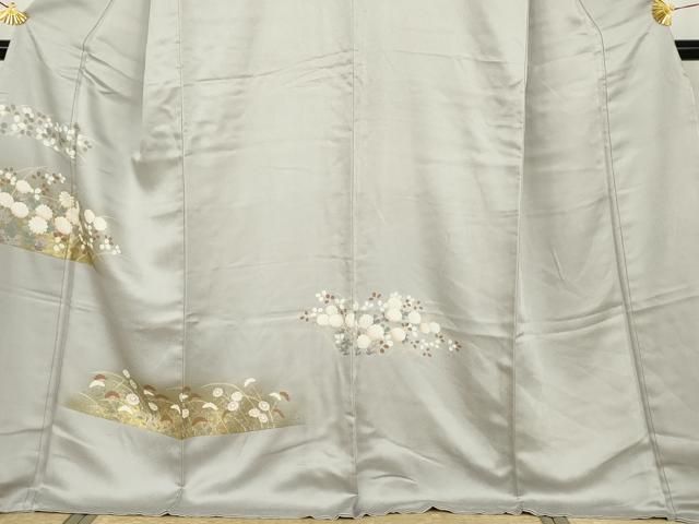 平和屋着物●お召　訪問着　駒刺繍　鹿の子唐草文　黒地　正絹　逸品　AABF5174cs 平和屋着物○訪問着 駒刺繍 草花文 金彩 正絹 逸品 AABH3694cs - メルカリ