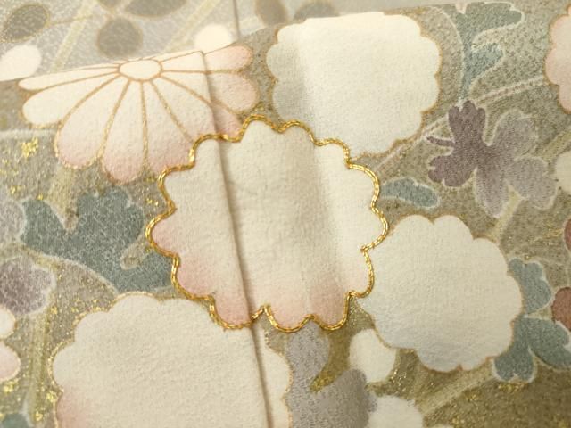 平和屋着物●訪問着　駒刺繍　松竹梅飛鶴文　金彩　正絹　逸品　未使用　AABI2494cs 平和屋着物○極上 アンティーク 大正ロマン 振袖 駒刺繍 松竹梅檜扇花