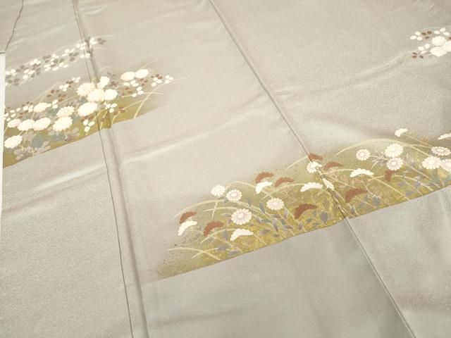 平和屋着物●お召　訪問着　駒刺繍　鹿の子唐草文　黒地　正絹　逸品　AABF5174cs 平和屋着物○訪問着 駒刺繍 草花文 金彩 正絹 逸品 AABH3694cs - メルカリ