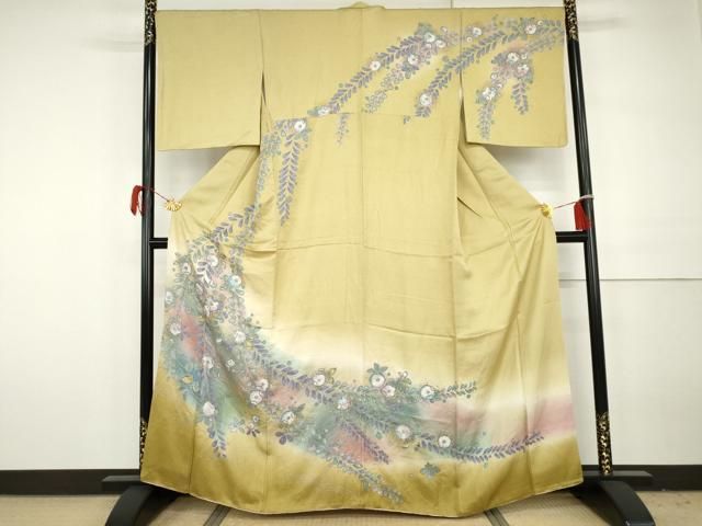 平和屋着物●訪問着　辻が花　暈し染め　金彩　正絹　逸品　AABH3696cs