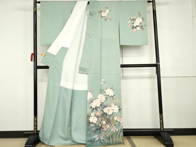 平和屋着物●豪華振袖　友禅　枝花文　暈し染め　正絹　逸品　AABF4264cs 平和屋着物□豪華振袖 枝花文 暈し染め 金彩 正絹 逸品 CABG6434xeの