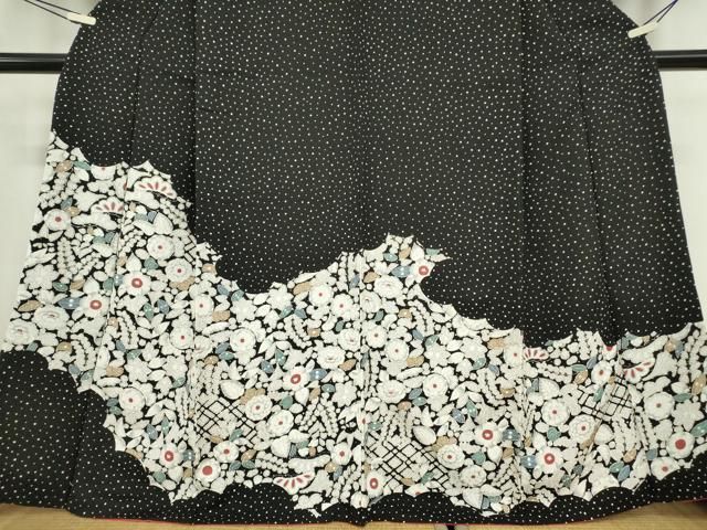 平和屋着物○訪問着 辻が花 黒地 金彩 正絹 逸品 DABE4019az - メルカリ