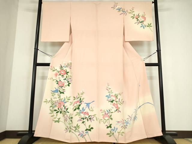平和屋着物●訪問着　友禅　作家物　枝花飛鳥文　暈し染め　正絹　逸品　DABE4024az 32,110円