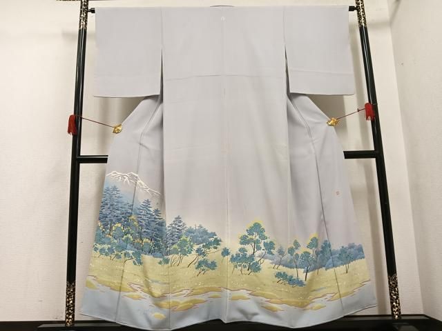 平和屋着物●本加賀友禅作家　浅野冨治男　色留袖　樹林文　暈し染め　正絹　逸品　AABH5390ph