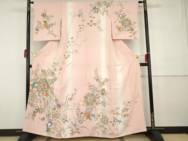 平和屋着物●訪問着　友禅　駒刺繍　正倉院花唐草文　暈し染め　金彩　正絹　逸品　AABH3740cs 27,040円