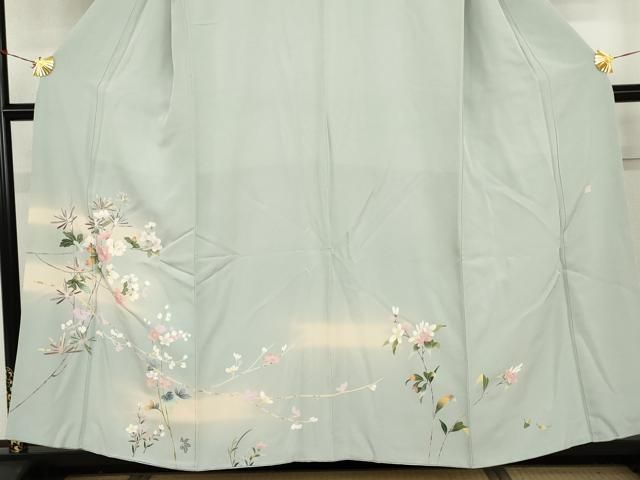平和屋着物●訪問着　友禅　枝花文　暈し染め　正絹　逸品　AABF9091cs 平和屋着物○訪問着 友禅 作家物 枝花文 暈し染め 鈴乃屋扱い 正絹