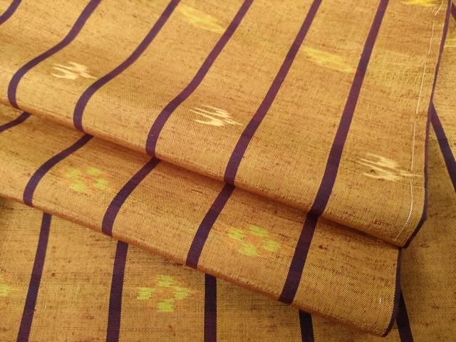 平和屋着物●本場琉球絣　紬　飛鳥文　正絹　逸品　未使用　AABH3323ck