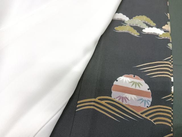平和屋着物□豪華黒留袖 作家物 冊子吉祥花文 松竹梅 金彩 正絹 逸品