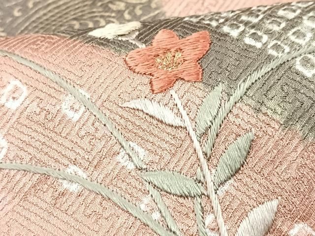 平和屋着物□訪問着 刺繍 絞り 草花文 正絹 逸品 未使用 CABG6429xe