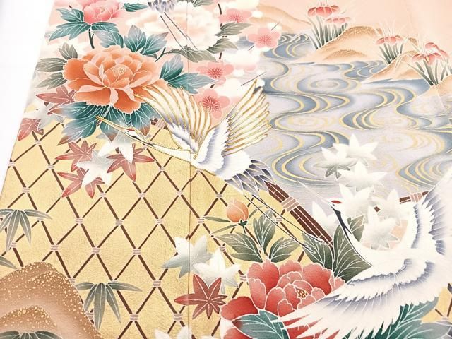 平和屋着物□豪華色留袖 作家物 花鳥文 金彩 正絹 逸品 CABG6444xe