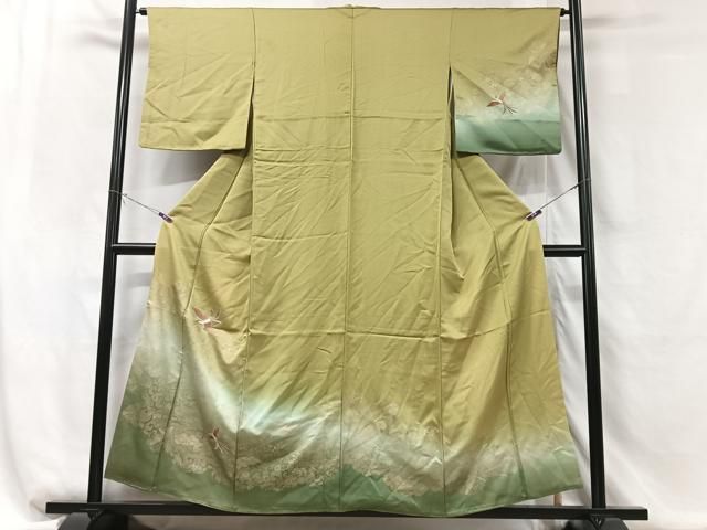 平和屋着物□訪問着 刺繍 鳳凰 暈し染め 鈴乃屋扱い 正絹 逸品